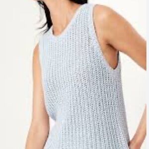 Old Navy Light Blue Crochet Knit Sweater Tank Vest Size Large NWT